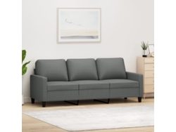 Sofá De 3 Plazas De Tela Gris Oscuro 180 Cm