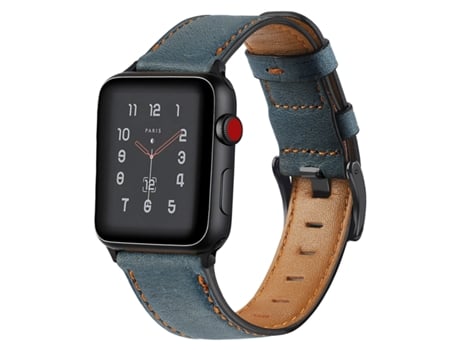 Correa Pulsera Classic Vintage em Pele Ecológico Para Apple Watch Series 5 44Mm Azul Jeans