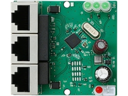 Módulo Pcb De Conmutador Ethernet De 3 Puertos Y 100 Mbps Con Indicadores Led Plug And Play Para Expansión.