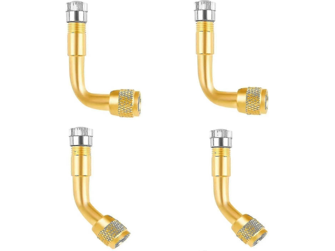 Kit Omni com 4 Extensores de Válvulas Pneumáticas Profissionais para Carros, Caminhões, Motocicletas e Bicicletas com Ângulos de 90 e 135 Graus