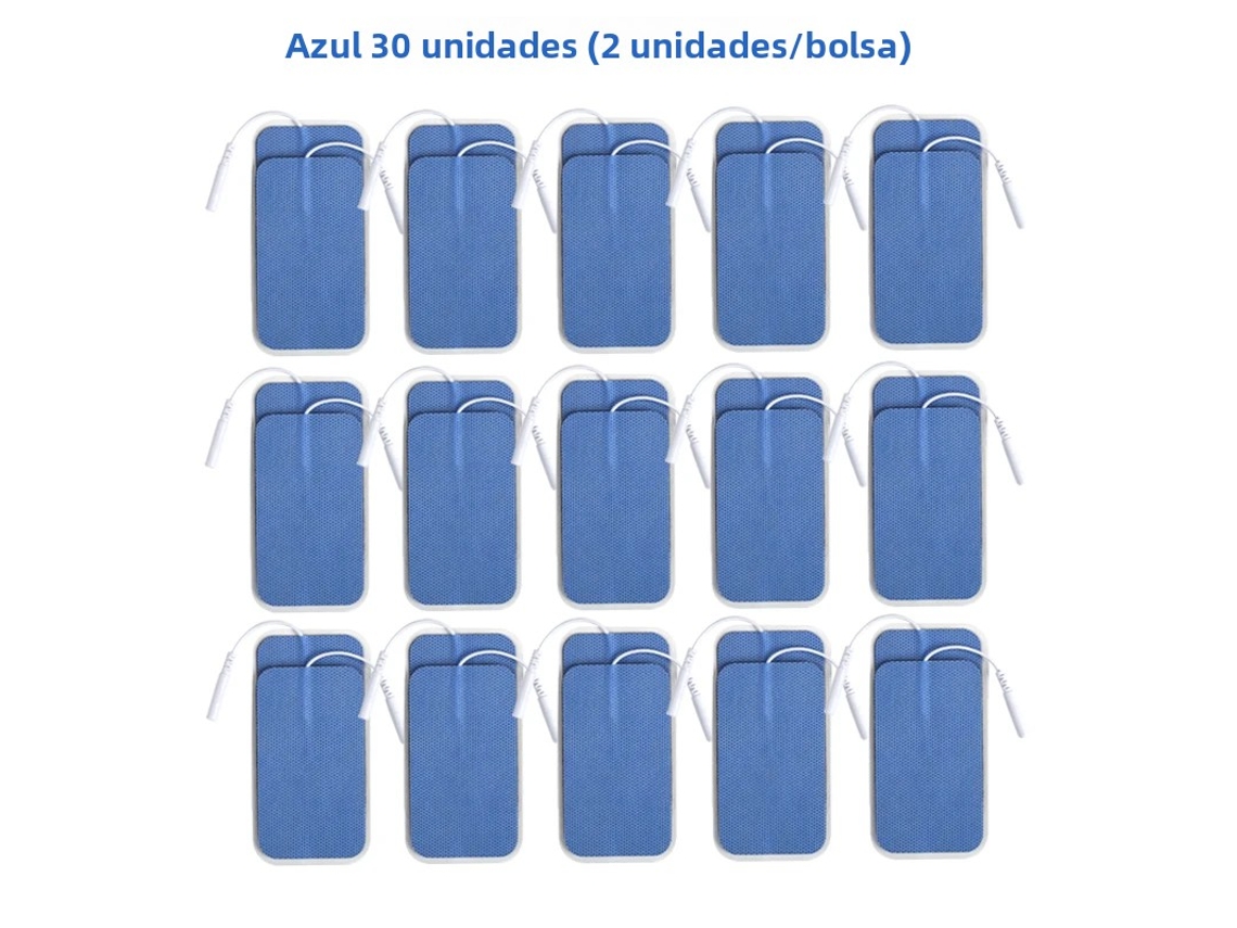 (azul, 30 Piezas, 5x9cm) Parches De Electrodos No Tejidos, 5*9cm, Con Conector De 2mm