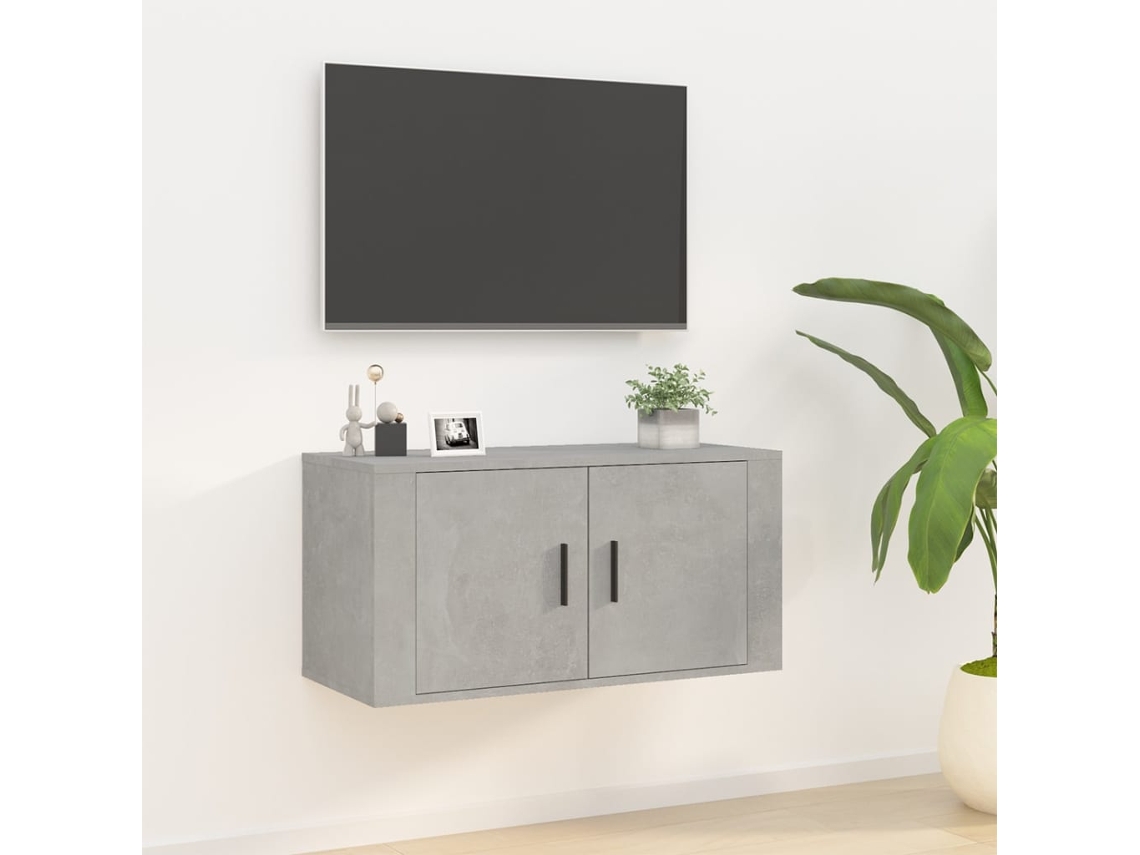 Estantería/Mueble de TV de Pared 80X34,5X40 Cm Gris Cemento