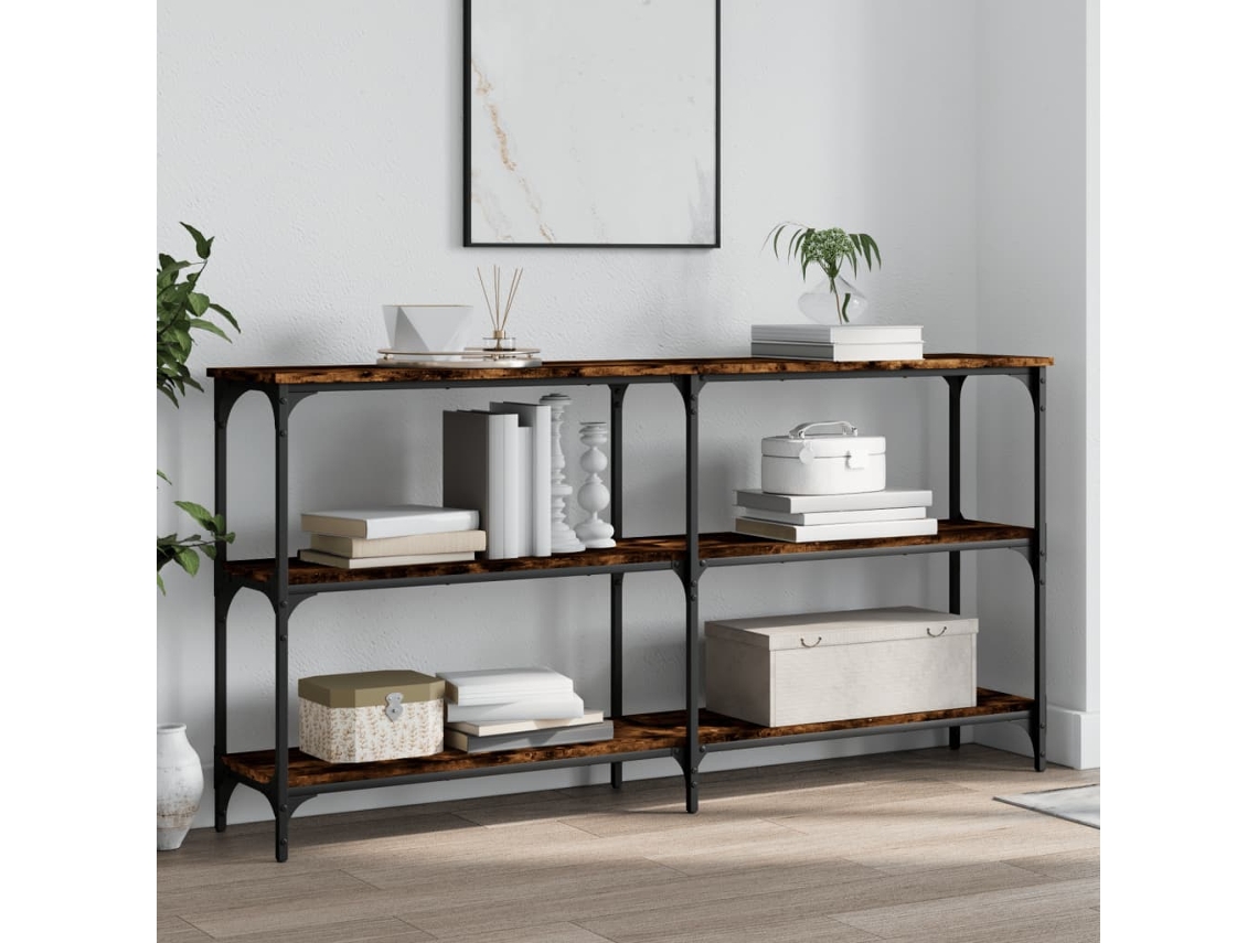 Mesa consola | Mesa de entrada | Mesa auxiliar 150x29x75 cm Derivados de madera de roble ahumado
