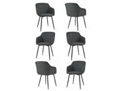Sillas De Comedor Goeurvant 711(pack De 6, Gris Tinta, Tela)