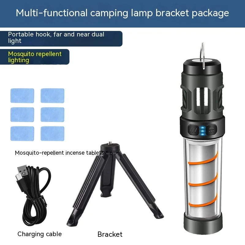Lámpara de camping repelente de mosquitos, linterna LED para tienda de campaña, recargable por USB, luz antimosquitos para exteriores. Aeuzwr