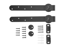 Kit De Herrajes Para Puerta De Granero Deslizante De Acero Carbono Con Riel Superior Montado