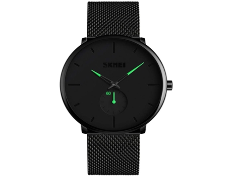 VEANXIN Relojes Relojes de pulsera impermeables ultrafinos Reloj de malla de acero inoxidable-Rojo