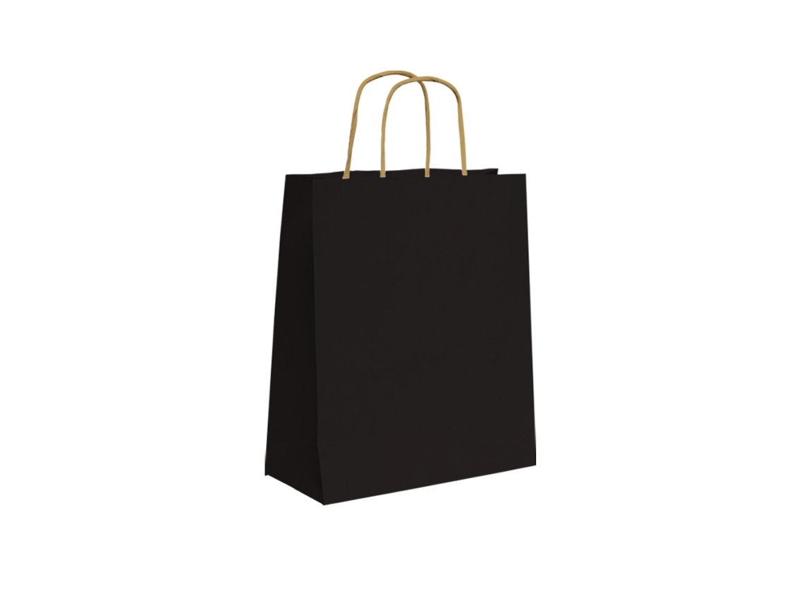 Bolsa de papel kraft negra EUROPRICE (24x32x10cm)