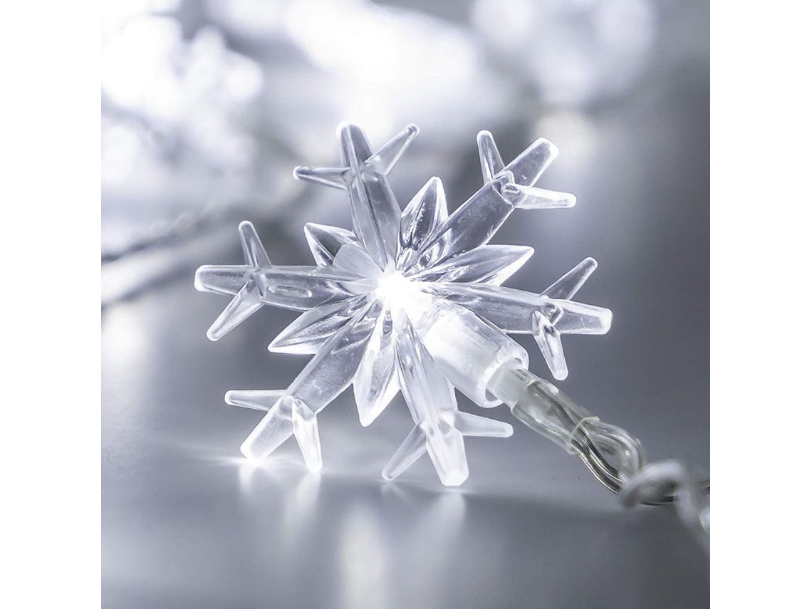 2026altiro-guirnalda De Luces Led Blancas Con Forma De Nieve, Con Pilas, Para Decoración Navideña (40 Led)