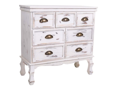 Consola de madera blanca 70x30x70h cm