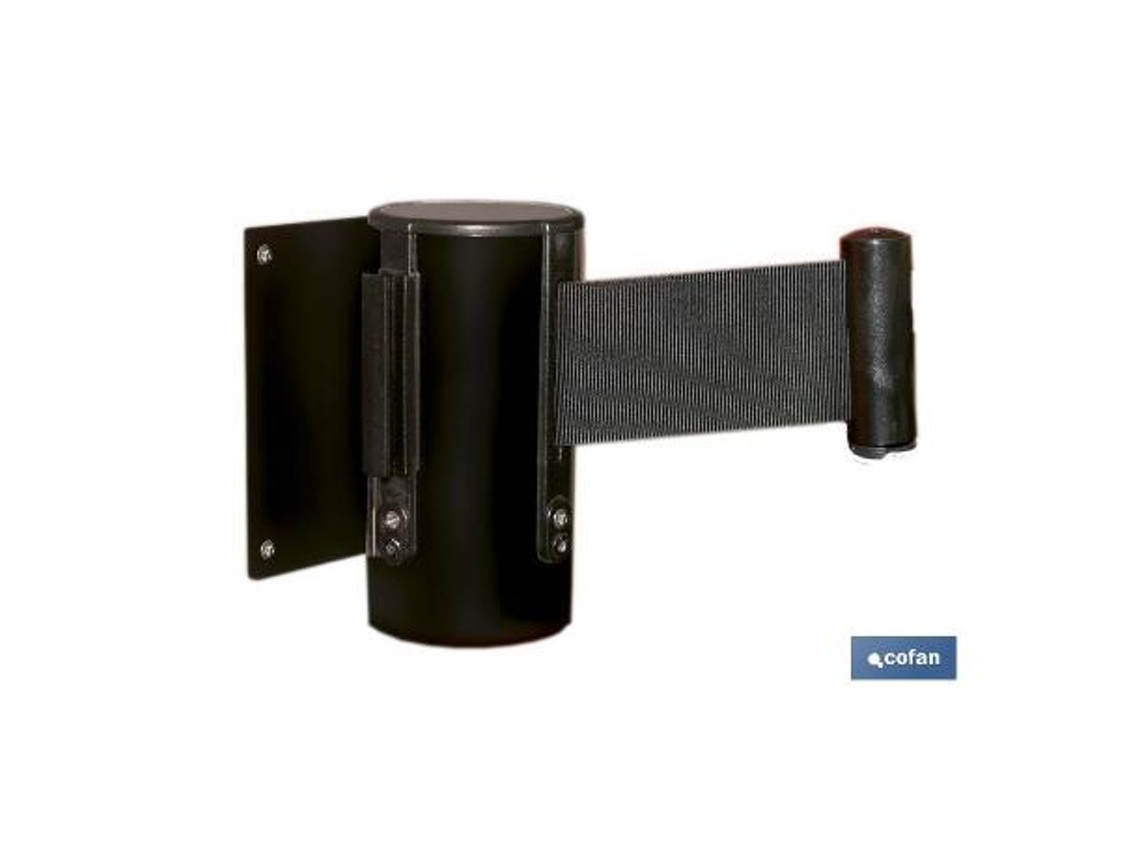 Soporte pared cinta extensible negra 2100 mm y anclajes