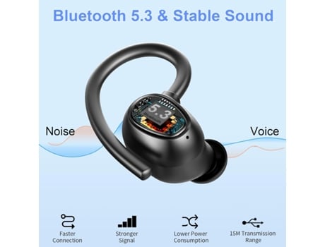 Auriculares inalámbricos, Auriculares inalámbricos Bluetooth 5.3 con micrófono 4 HD ENC, Auriculares inalámbricos 48H sobre Auriculares con Graves ...