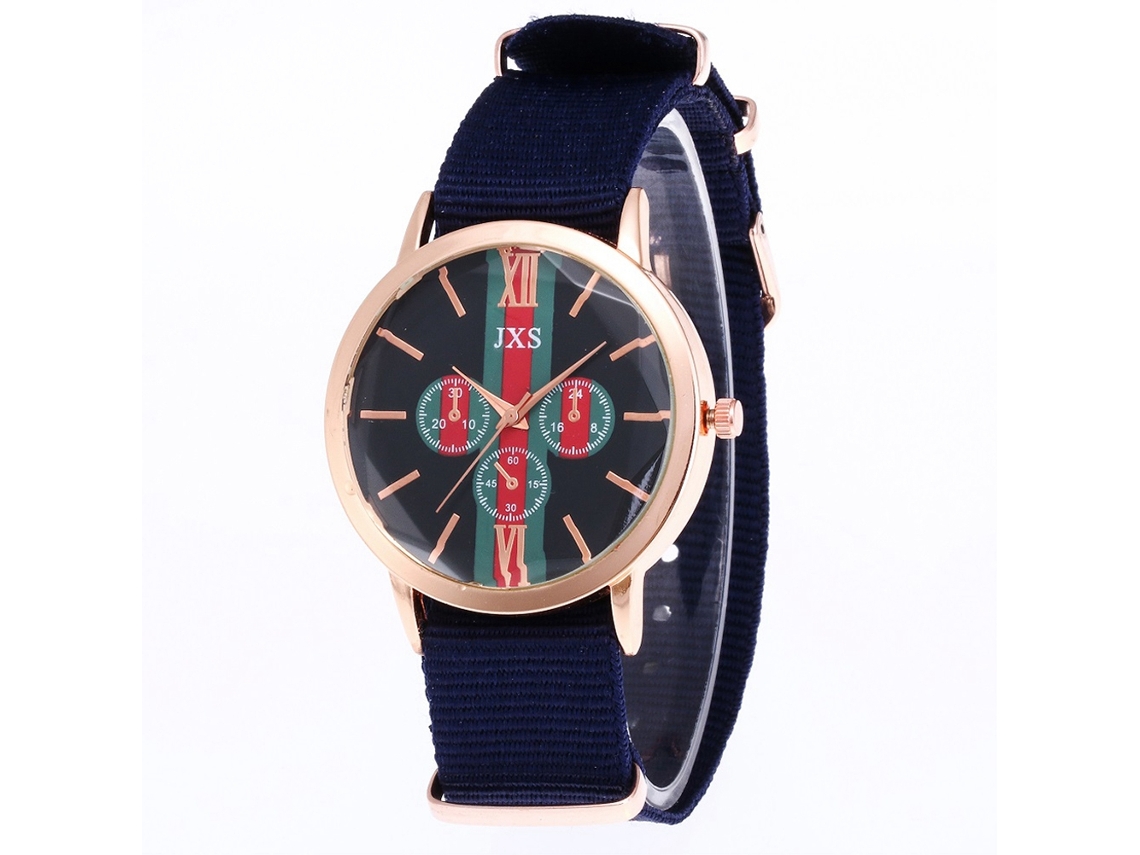Reloj De Pulsera Analógico De Cuarzo Unisex Con Correa De Nailon Azul