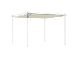 Cubierta retráctil para pérgola, tejido de poliéster, protección UV, color crema, 250 x 255 cm.