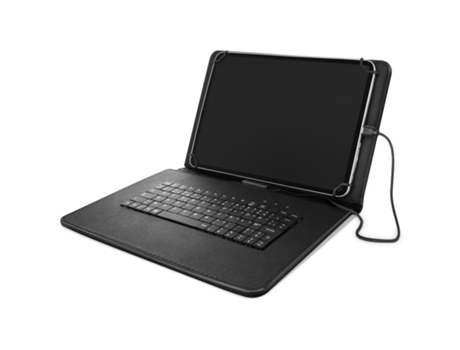 Funda Tablet 10'' con Teclado AZERTY (ESTÁNDAR FRANCÉS) USB-C Soporte Negro AVIZAR