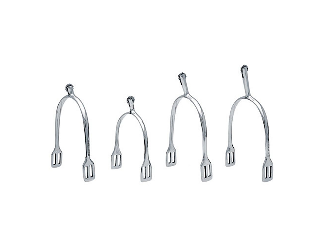 Rowels com Pontas Masculinas de Aço Inoxidável e Esporas Planas Inglesas Prateado 40 Mmsefton