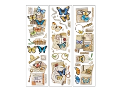 Hojas De Adhesivos Vintage Naturales Pet Para Scrapbooking Y Manualidades Mariposas Fáciles De Quitar