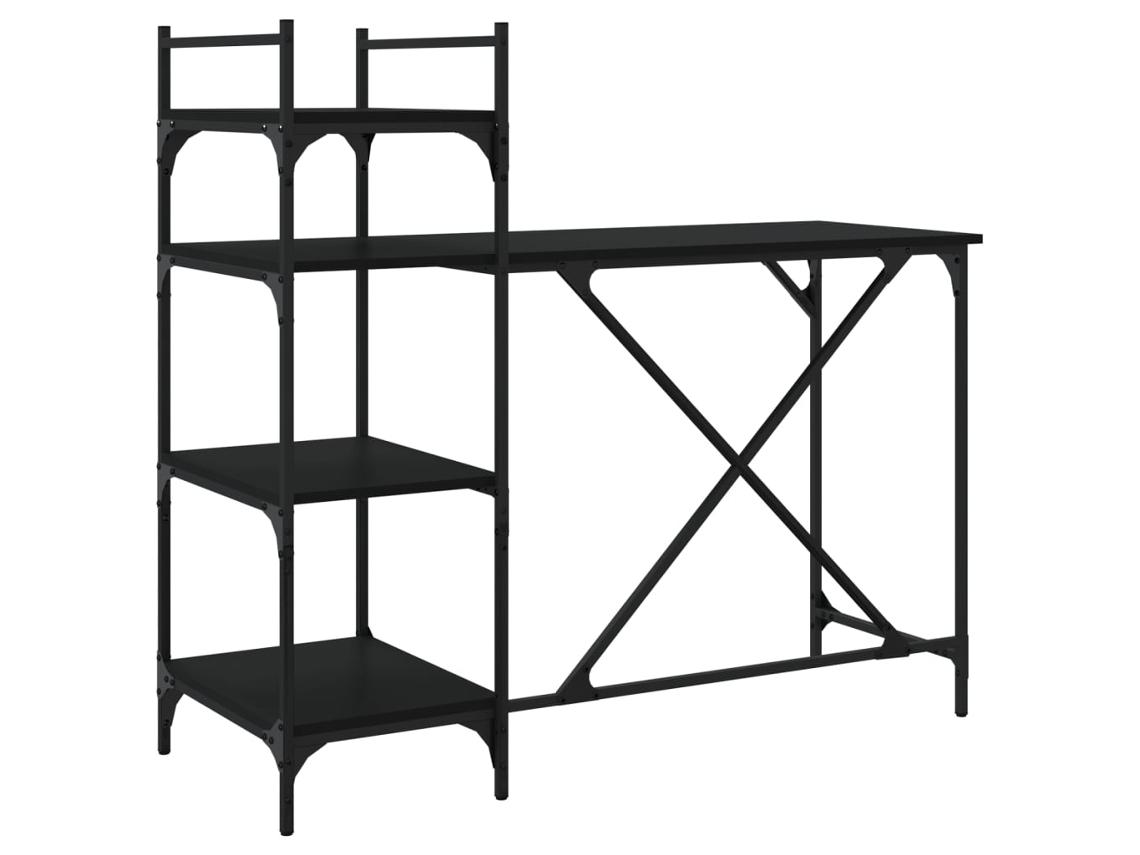 Maison Exclusive - Escritorio Para Ordenador Con Estantes Negro 120x47x109 Cm
