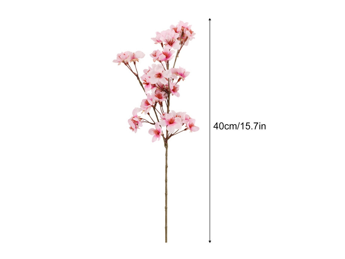 Melocotón artificial (rama corta de seda rosa de 40 cm)