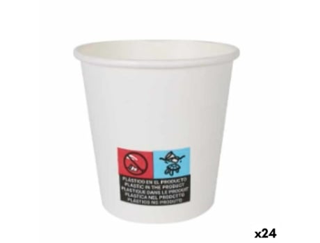 Set de Vasos ALGON Cartón Desechables Blanco 24 Unidades 120 ml (100 Piezas)