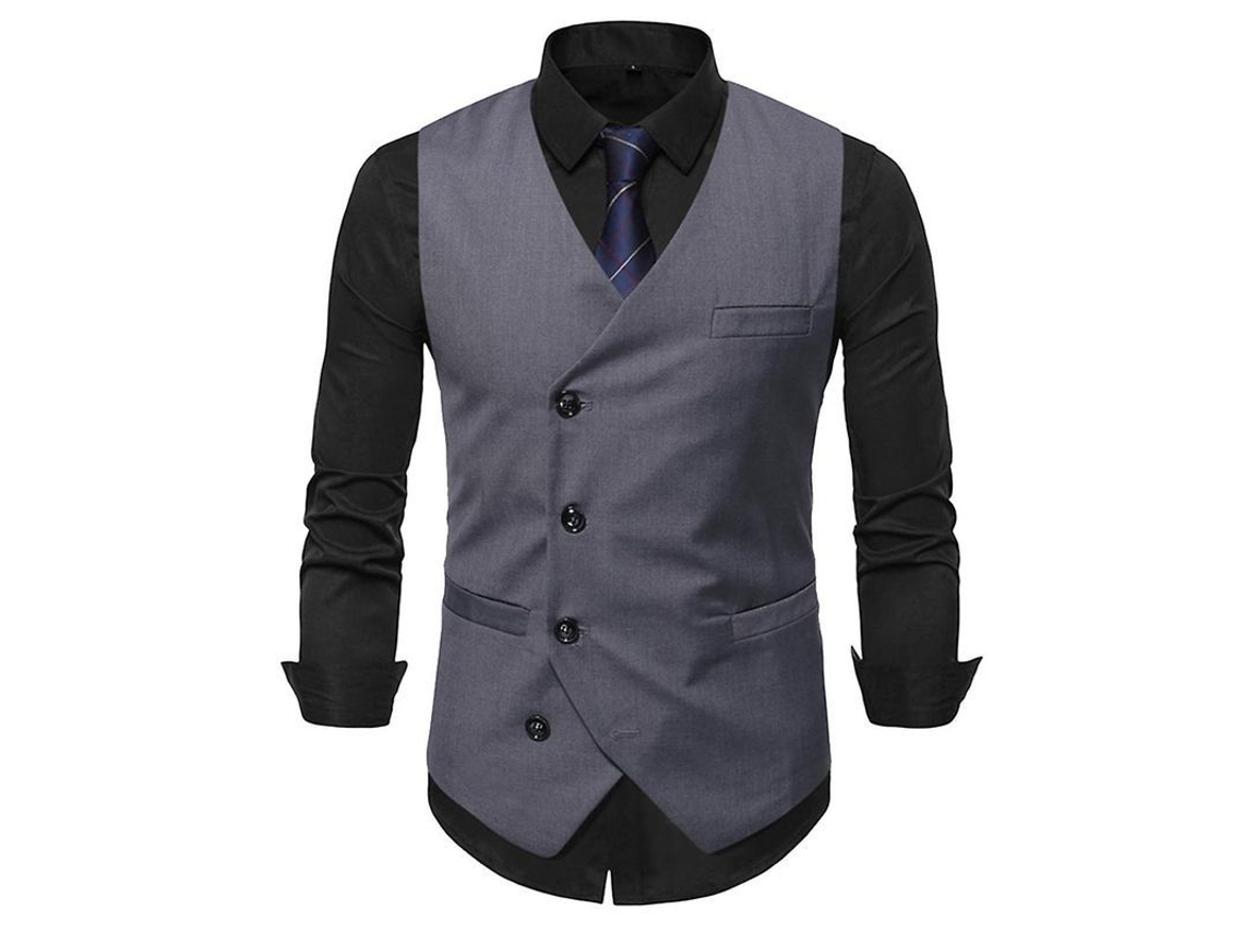 2026-chaleco V-neck Para Hombre Mystdiy Talla S-xl Poliéster-algodón Otoño Casual Soltero Liso