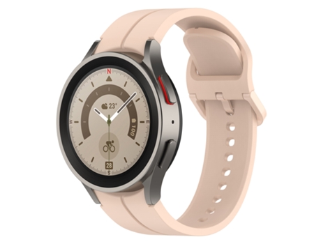 Correa de reloj inteligente para Samsung Galaxy Watch 6/6 Correa de reloj de silicona con hebilla ranurada de color clásico (rosa)