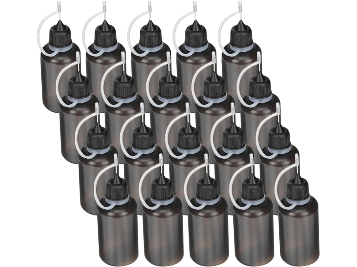 Paquete De 20 Botellas Aplicadoras De Pegamento Con Puntas De Aguja Afiladas, Botellas Exprimibles.