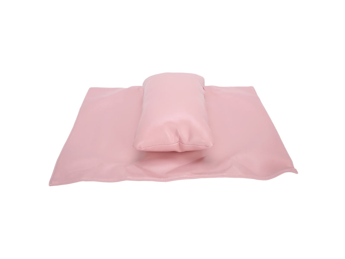 Rebe - Almofada de mão impermeável para unhas, apoio de pulso removível para manicure, rosa.