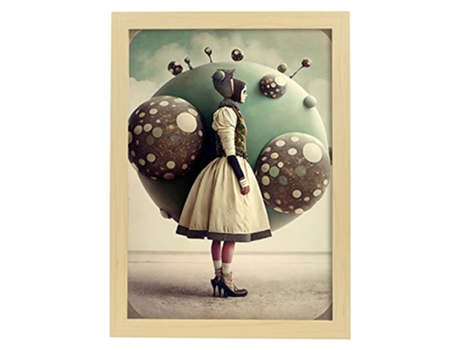 NACNIC Poster Lunares En Estilo Surrealismo Cinematográfico Ilustraciones Y Grabados De Historieta Abstracta Y Artística A4 Marcos Madera
