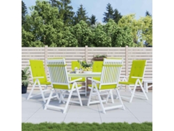 Cojín Silla De Jardín Respaldo Alto 6 Uds Tela Verde 120x50x3cm