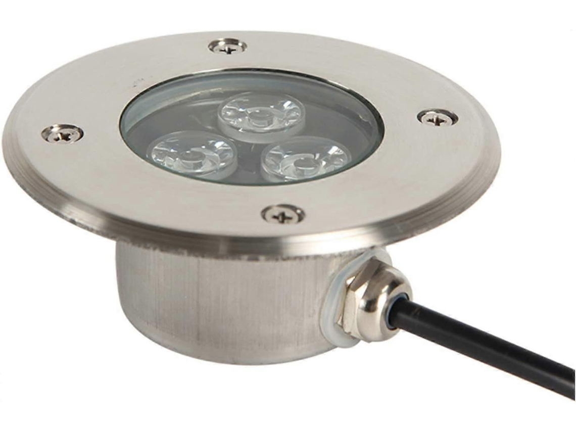 Rebe-foco Empotrado Led Exterior Patio Delgado 3w Ip68 Resistente Al Agua Cuerpo De Acero Inoxidable Luz Amarilla