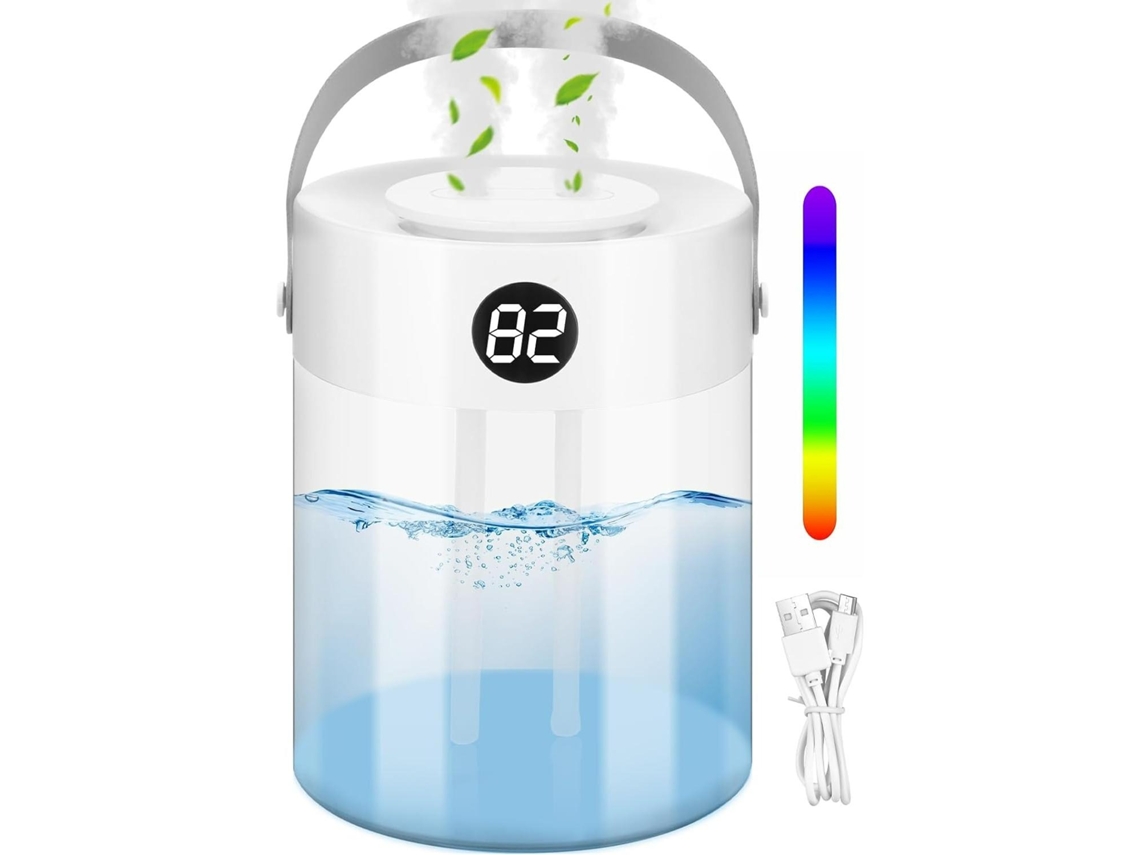 Humidificador Doméstico De 3 Litros, Interfaz Usb, Dos Boquillas De Vapor Frío, Indicador De Humedad.