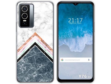 Carcasa para Vivo Y76 5G TUMUNDOSMARTPHONE Dibujos Mármol 05 Multicolor