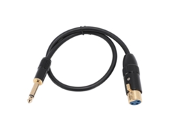 Cable Xlr Hembra A Mono Macho De 6,35 Mm Con Conector Chapado En Oro Para Micrófonos, 50 Cm