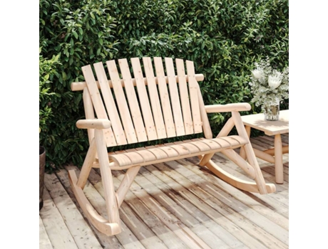 Banco Mecedora De Jardín VIDAXL Marrón Madera (123x96x102 cm)