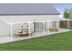 Cazeboo Pérgola Cubierta para Terraza de Aluminio Premium, blanco 11x3 m KLEO
