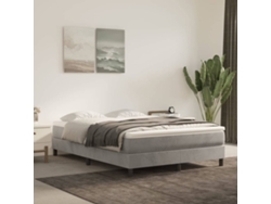 Estructura de cama sin colchón terciopelo gris claro 140x190 cm