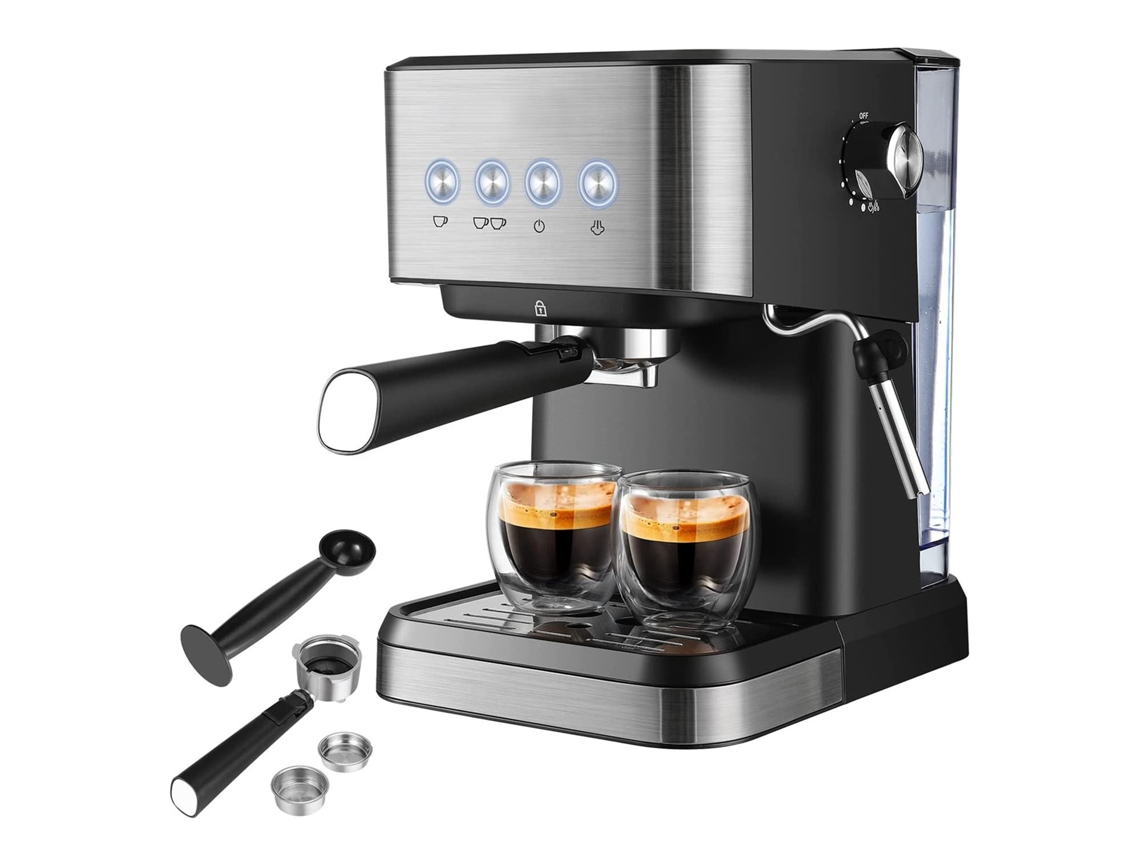 Cafetera semiautomática de 15 bares para espresso y capuchino.