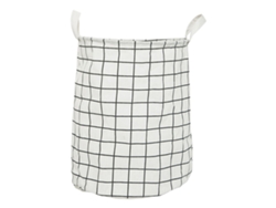 Cesto De Ropa Plegable De Algodón Y Lino Con Asas Reforzadas Para Almacenamiento - Blanco