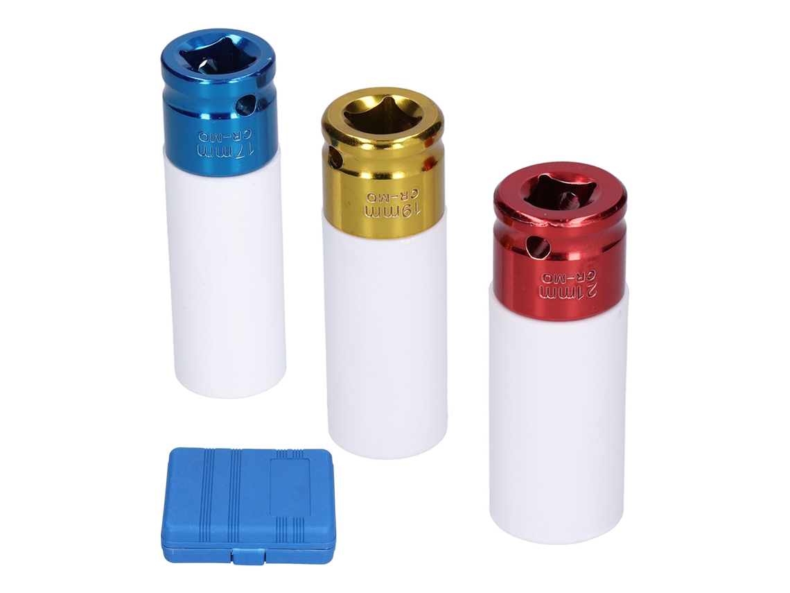 Juego De 3 Piezas De Casquillos Neumáticos, Acero Cromo-vanadio, Resistente A Impactos, Protección De Neumáticos, Color Automotriz, Herramienta De Reparación.