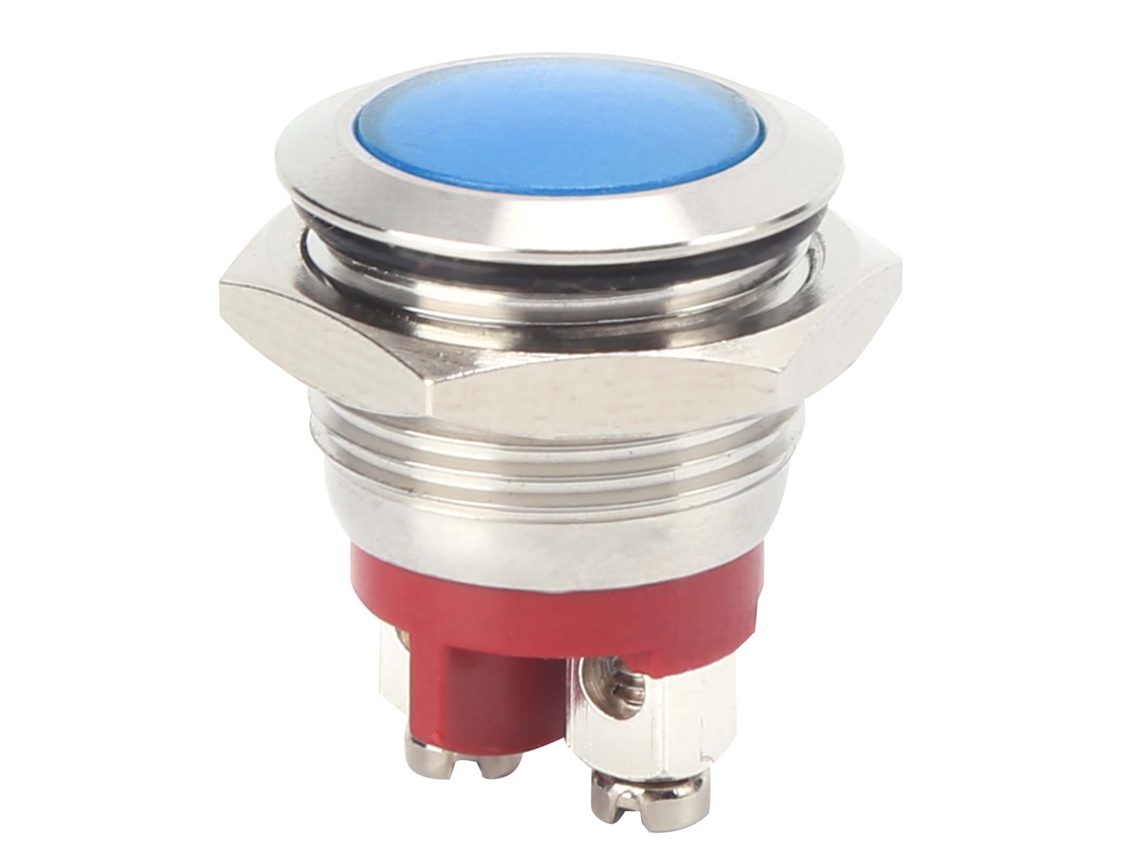 Luz Indicadora Led De 0,6 Pulgadas, Señal Brillante, Base Ignífuga, Resistente Al Agua Ip66, Universal, Azul.