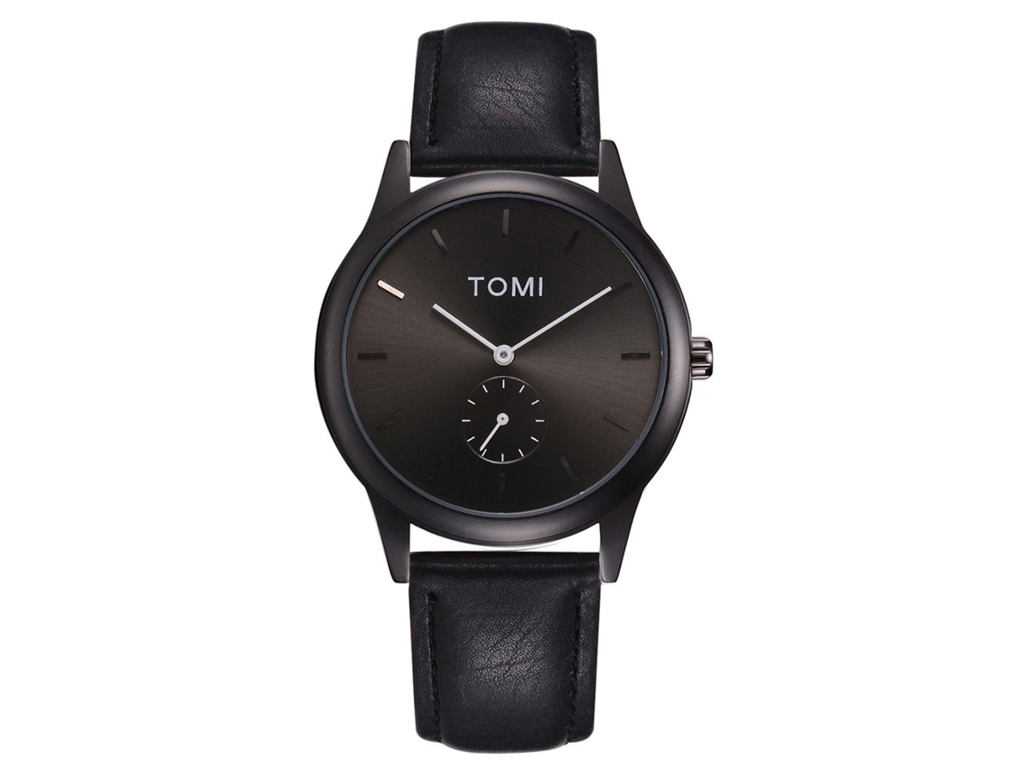 Reloj De Pulsera Para Hombre Tomi Noble Analógico Gran Dial Cuarzo Correa Pu Casual