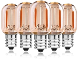 Omni-5pcs Bombillas Led Filamento E14 1w Equivalente A 10w, Bombilla Horno T22, Blanco Cálido 2200k, No Regulable clase Energética F