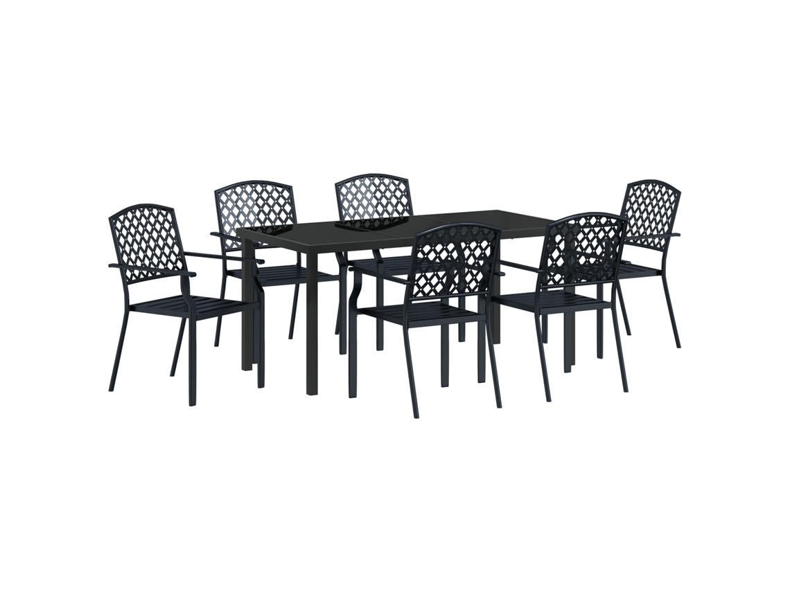 Juego de comedor VidaXL de 3 piezas en acero antracita
