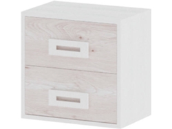 Mesita de Noche MUEBLAM Nieve Artic Melamina (43x42x28 cm)