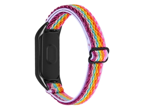 Correa de nailon elásticos trenzados elásticos ajustables con lazo con marco negro para Xiaomi Mi Band 5/6 - vistoso