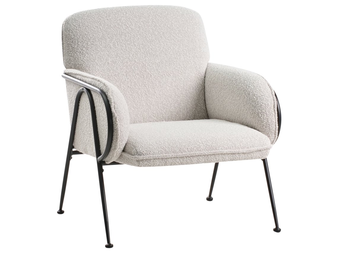 Sillón Beliani Trysnes de poliéster color crema 74x75x84