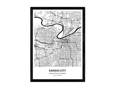 Poster NACNIC Mapa de Kansas City USA (A3)