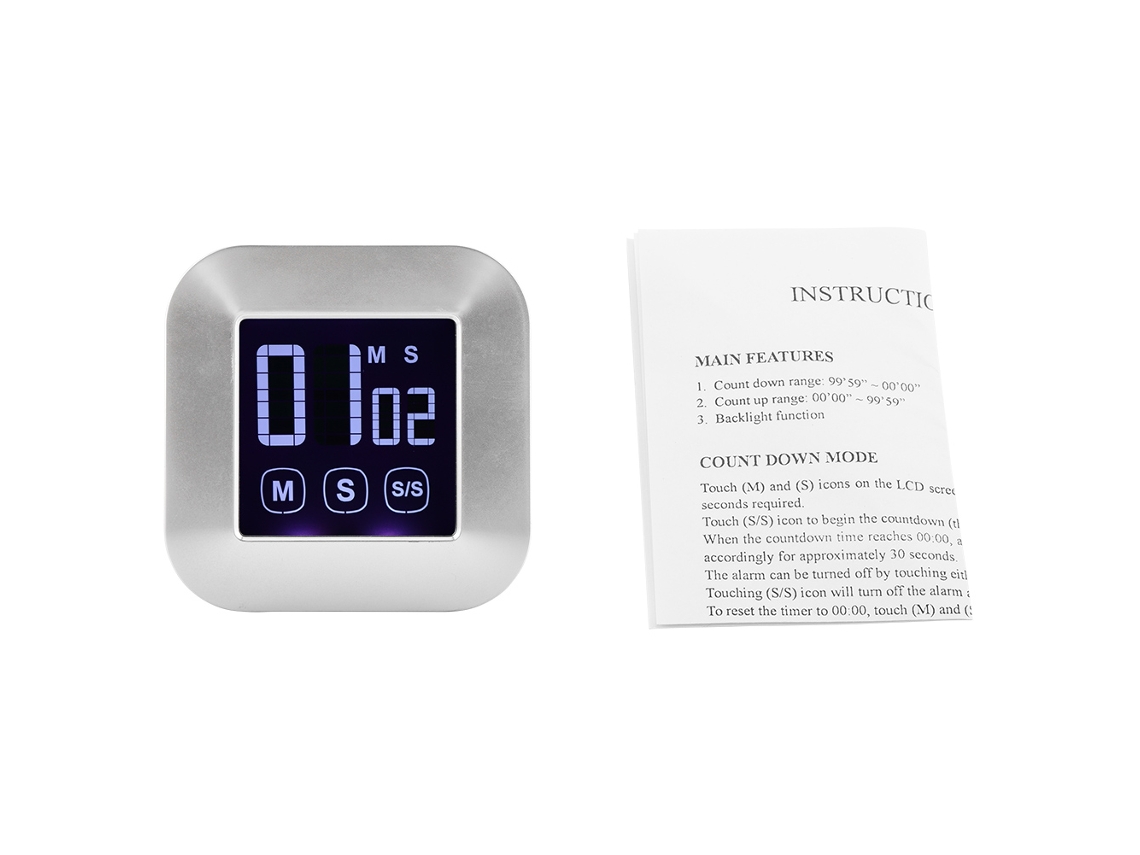 Temporizador Electrónico De Cocina Con Pantalla Táctil Y Gran Pantalla Led, Diseño Ligero Y Compacto.