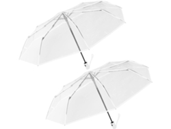 Paraguas Plegable Transparente De 2 Piezas Ciieeo Para Adultos Con Mecanismo Automático, Resistente Al Viento Y Portátil.